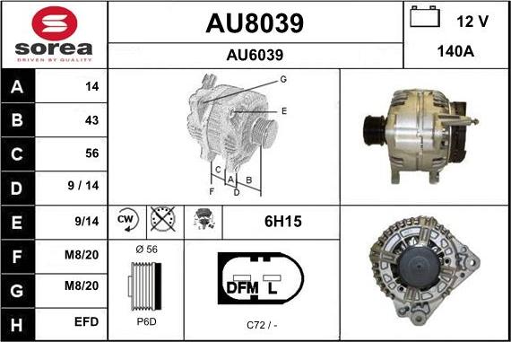 SNRA AU8039 - Alternator furqanavto.az