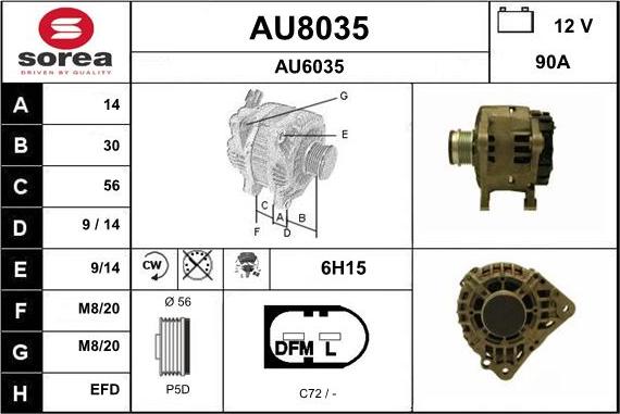 SNRA AU8035 - Alternator furqanavto.az