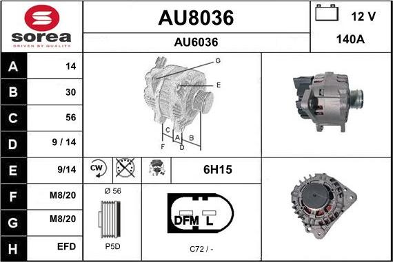 SNRA AU8036 - Alternator furqanavto.az