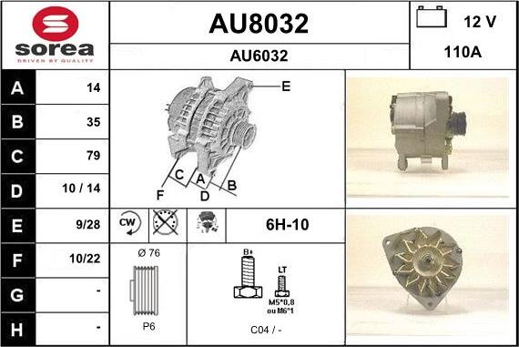 SNRA AU8032 - Alternator furqanavto.az