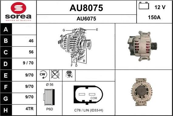 SNRA AU8075 - Alternator furqanavto.az