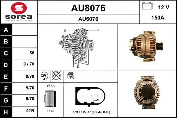 SNRA AU8076 - Alternator furqanavto.az