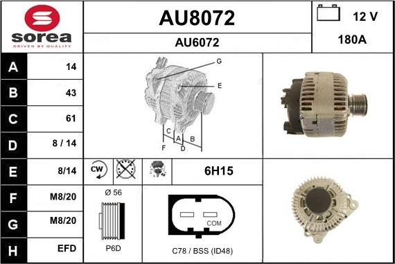SNRA AU8072 - Alternator furqanavto.az