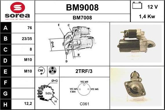SNRA BM9008 - Başlanğıc furqanavto.az