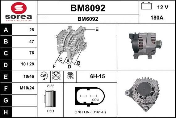 SNRA BM8092 - Alternator furqanavto.az