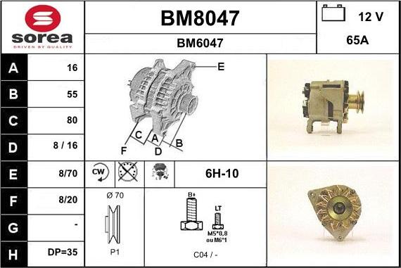 SNRA BM8047 - Alternator furqanavto.az