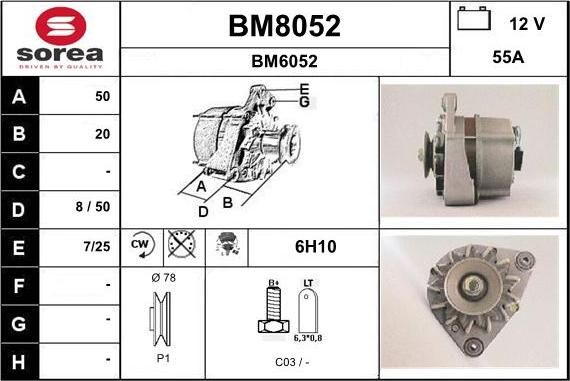 SNRA BM8052 - Alternator furqanavto.az