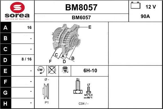 SNRA BM8057 - Alternator furqanavto.az