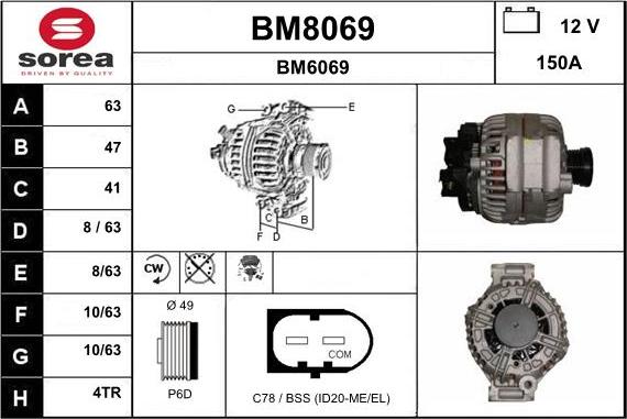 SNRA BM8069 - Alternator furqanavto.az