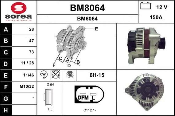 SNRA BM8064 - Alternator furqanavto.az