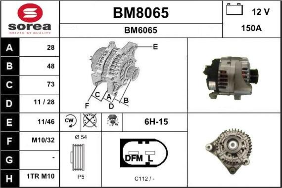 SNRA BM8065 - Alternator furqanavto.az