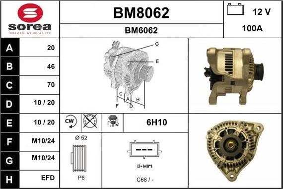 SNRA BM8062 - Alternator furqanavto.az