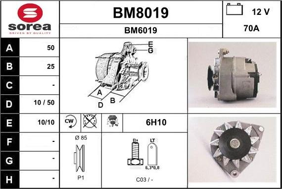 SNRA BM8019 - Alternator furqanavto.az