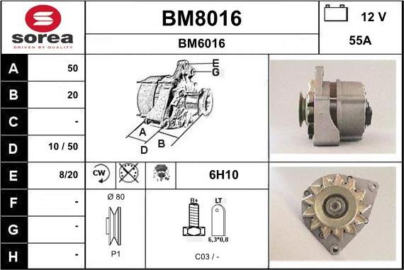 SNRA BM8016 - Alternator furqanavto.az