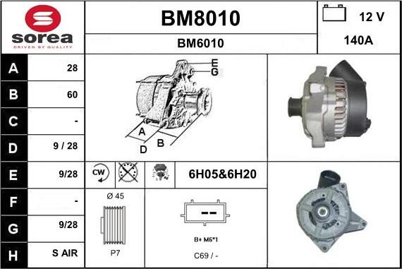 SNRA BM8010 - Alternator furqanavto.az