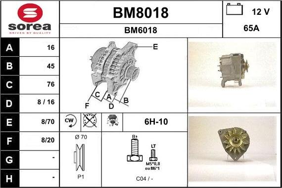 SNRA BM8018 - Alternator furqanavto.az