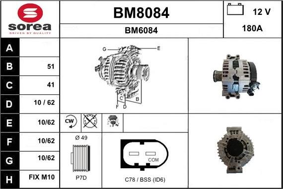 SNRA BM8084 - Alternator furqanavto.az