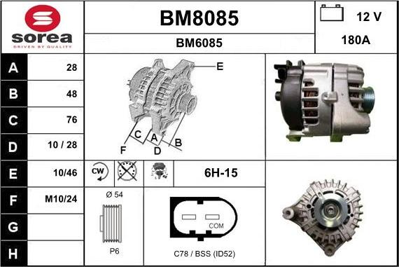 SNRA BM8085 - Alternator furqanavto.az