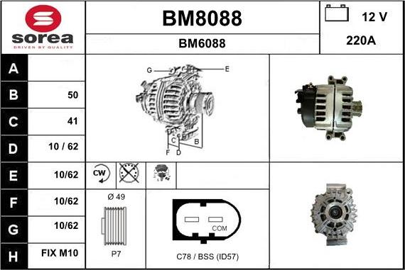 SNRA BM8088 - Alternator furqanavto.az