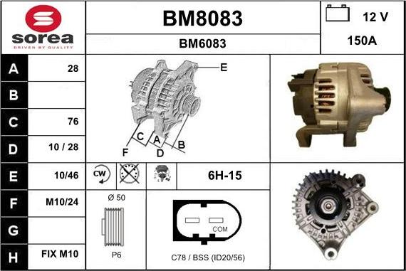 SNRA BM8083 - Alternator furqanavto.az