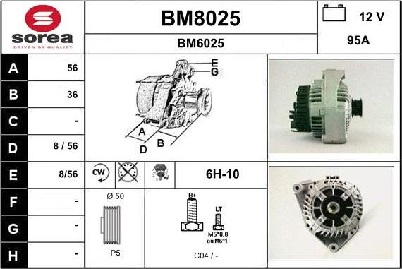 SNRA BM8025 - Alternator furqanavto.az