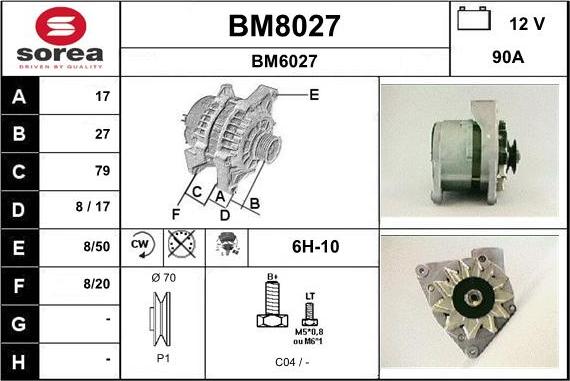 SNRA BM8027 - Alternator furqanavto.az