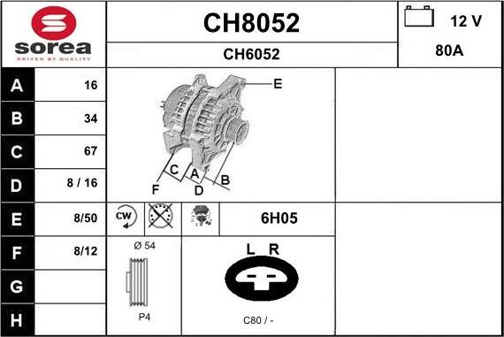 SNRA CH8052 - Alternator furqanavto.az