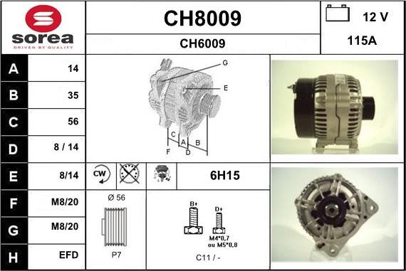 SNRA CH8009 - Alternator furqanavto.az