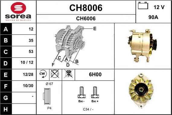 SNRA CH8006 - Alternator furqanavto.az