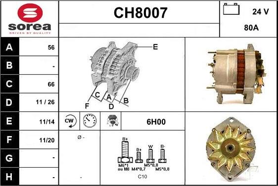 SNRA CH8007 - Alternator furqanavto.az