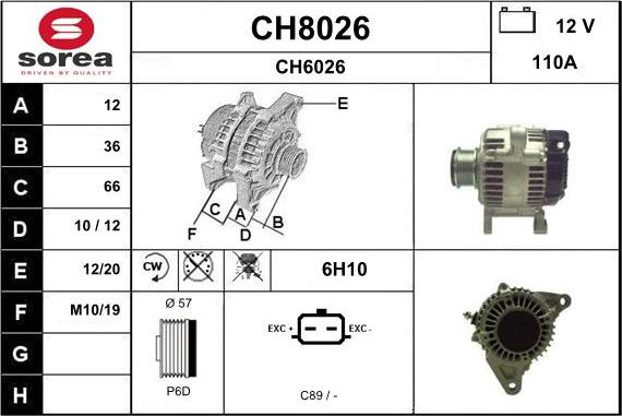 SNRA CH8026 - Alternator furqanavto.az