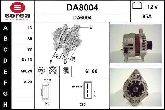 SNRA DA8004 - Alternator furqanavto.az