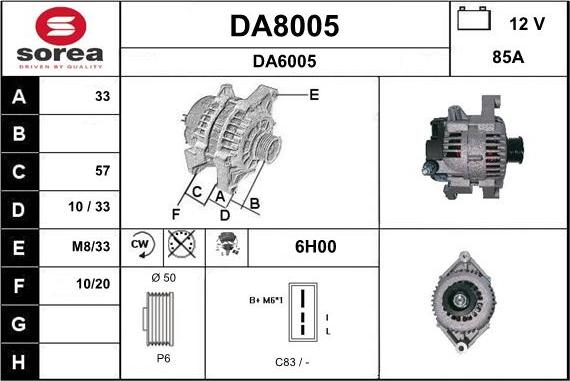 SNRA DA8005 - Alternator furqanavto.az