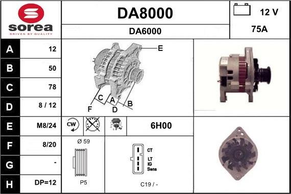 SNRA DA8000 - Alternator furqanavto.az