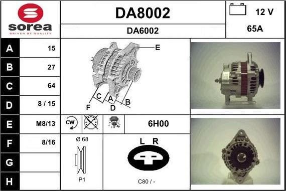 SNRA DA8002 - Alternator furqanavto.az