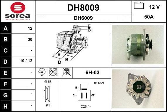 SNRA DH8009 - Alternator furqanavto.az