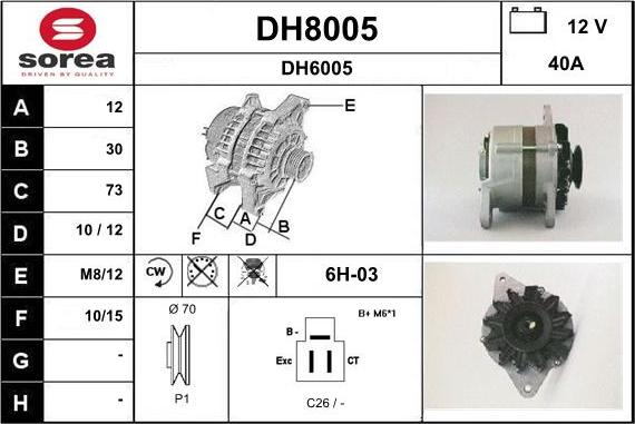 SNRA DH8005 - Alternator furqanavto.az