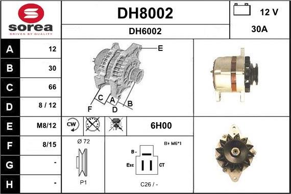 SNRA DH8002 - Alternator furqanavto.az