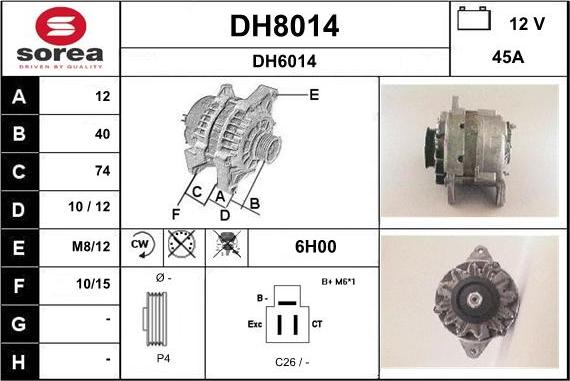 SNRA DH8014 - Alternator furqanavto.az