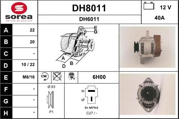 SNRA DH8011 - Alternator furqanavto.az