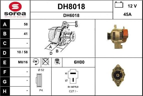 SNRA DH8018 - Alternator furqanavto.az