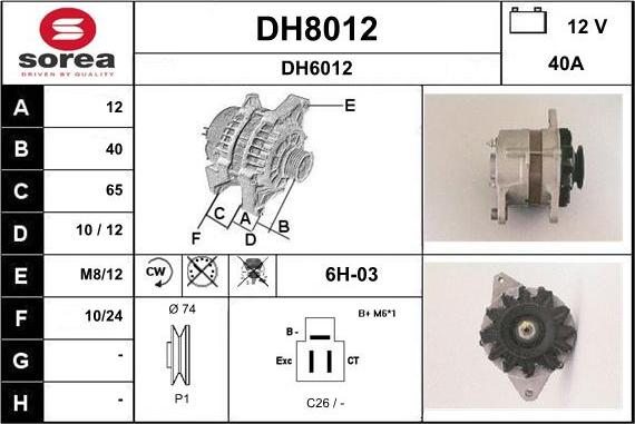 SNRA DH8012 - Alternator furqanavto.az