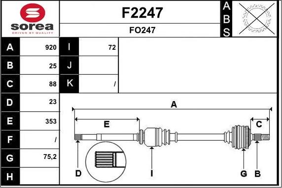 SNRA F2247 - Sürücü mili furqanavto.az