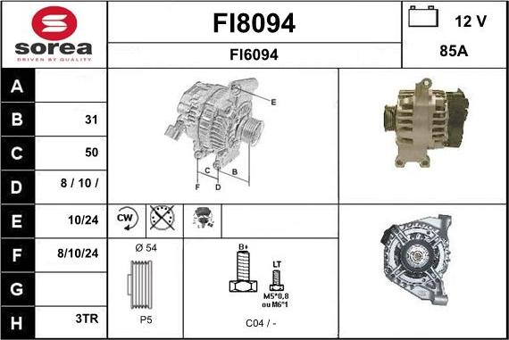 SNRA FI8094 - Alternator furqanavto.az