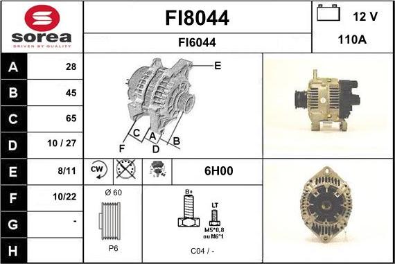 SNRA FI8044 - Alternator furqanavto.az