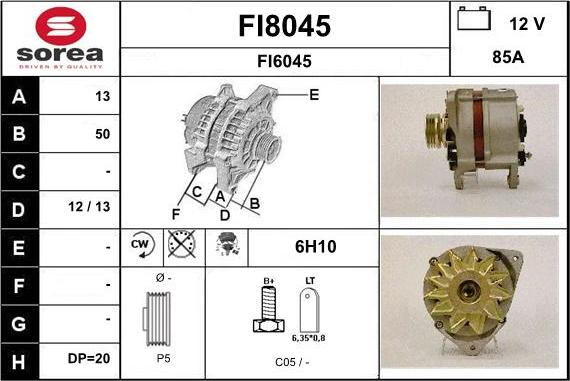 SNRA FI8045 - Alternator furqanavto.az
