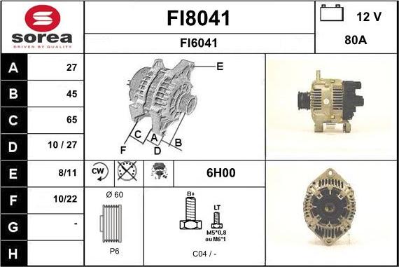 SNRA FI8041 - Alternator furqanavto.az
