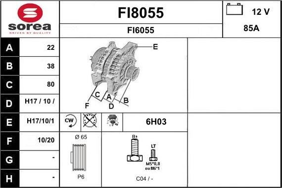 SNRA FI8055 - Alternator furqanavto.az