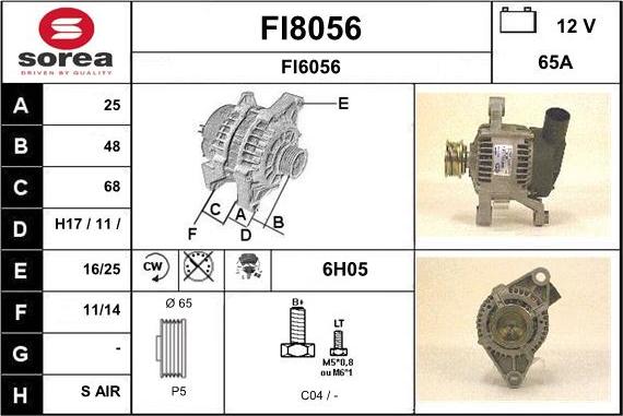 SNRA FI8056 - Alternator furqanavto.az