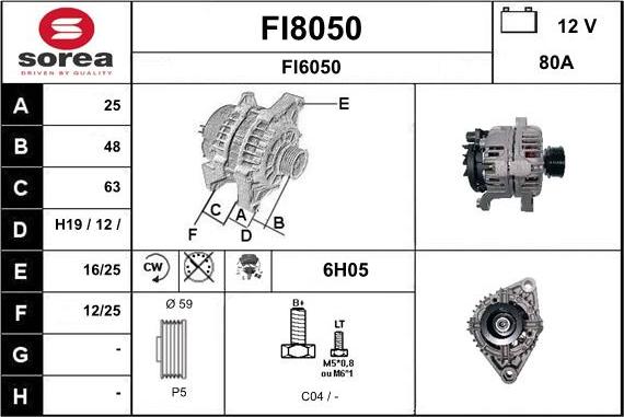 SNRA FI8050 - Alternator furqanavto.az